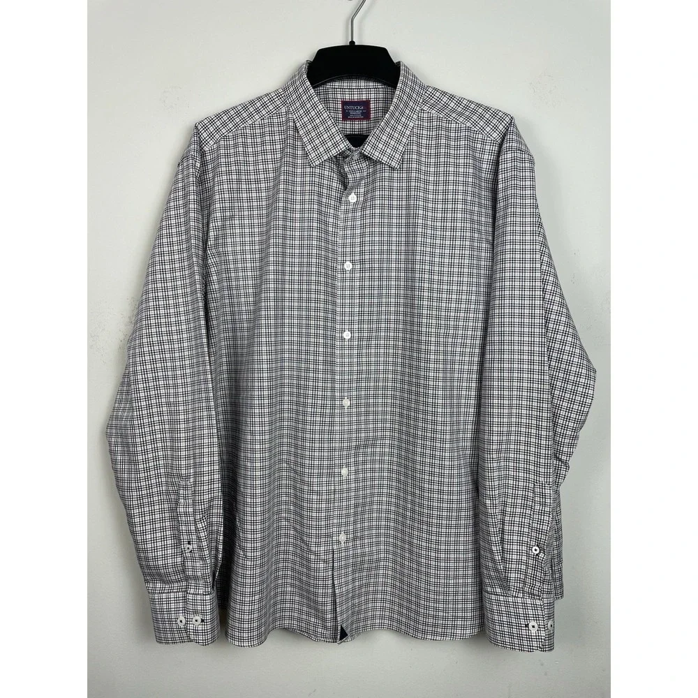 UNTUCKit Vinchenzo Wrinkle Free Shirt Men's 3XL Multi White Check‎ Cotton Casual - Picture 2 of 8